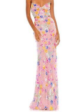 Mac Duggal Embellished Lace Strappy Column Gown - Sz 4 - worn once